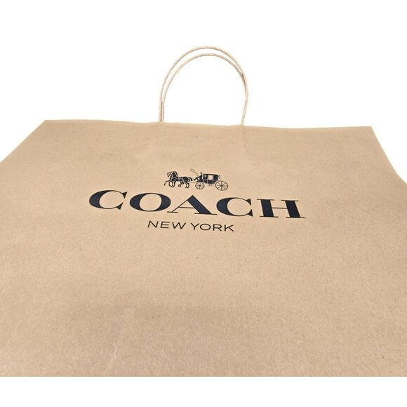 Coach New York Large Brown Paper Shopping Bag With Twisted Handles vr1034 - Picture 2 of 4